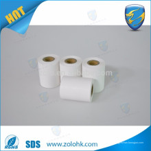 Papel térmico fábrica 87mm * 35mm 80gsm liberación de revestimiento en blanco roll papel térmico directo para pos y caja registradora